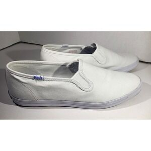 Keds Women's Double Decker Slip‑On Sneakers White Canvas Size 10